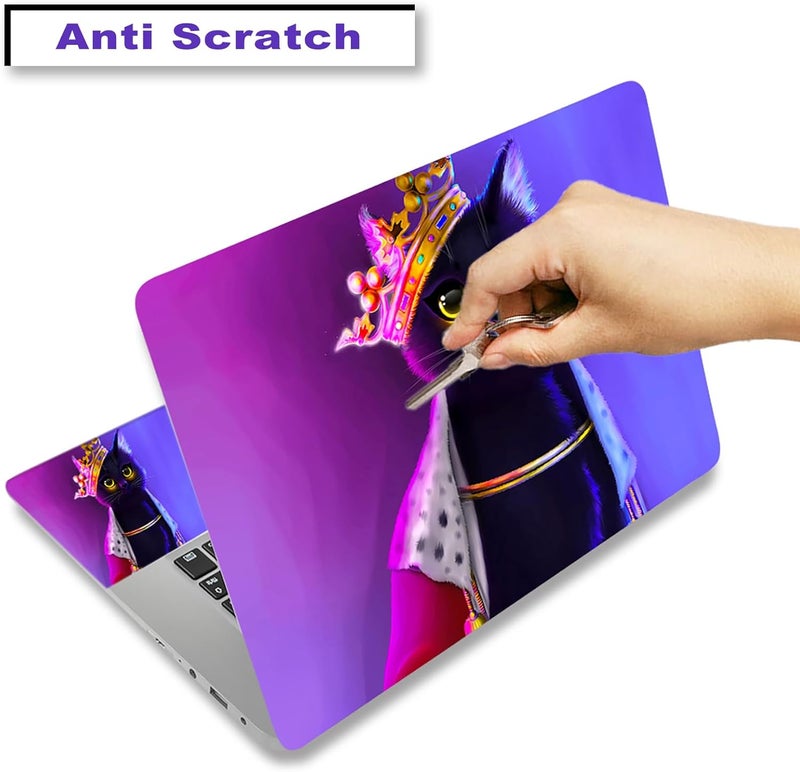 ARTSO 12 13 14 15 15.4 15.6 Inches Laptop Skin Sticker Decal Universal Netbook Skin Sticker Reusable Soft Notebook Art Protector Cover Decal, Purple Cat - Image 2